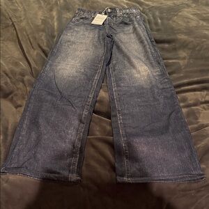 Wide-Leg Denim Sweat pant Jeans